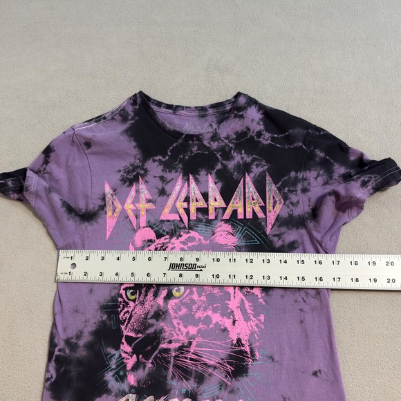 Def Leppard T-Shirt Adult S Animal Graphic Purple Tie-Dye Black Light Rock Band - Picture 6 of 8
